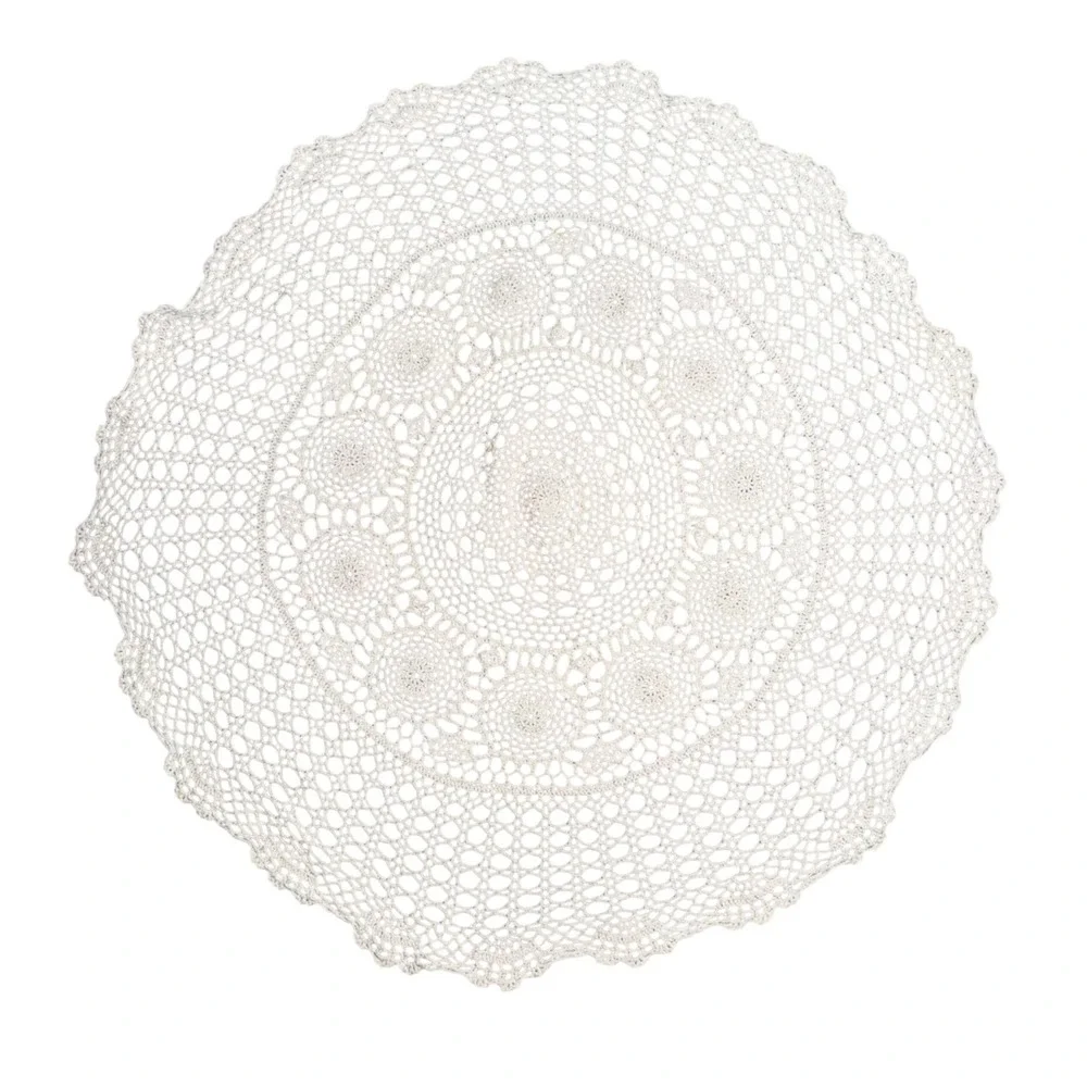 Unbranded Crochet Doily Set 4pc Off-White Good Vintage Lace Handmade Decor